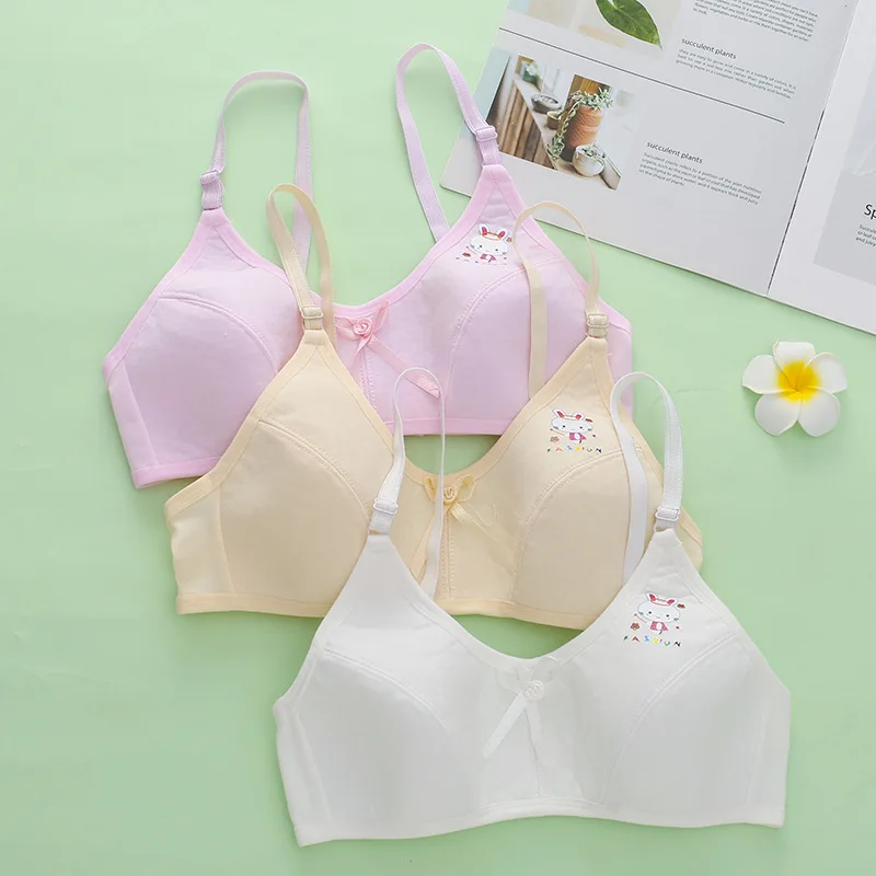 

1pcs Cotton Girls Cartoon Thin Bras Pupil Developmental Vest Middle High School Students Comfortable Versatile Puberty Underwear