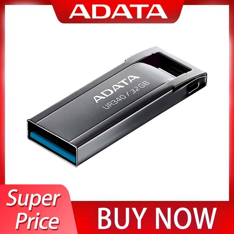 USB 3.2 Original ADATA USB Flash Drive UR340 Mini U Stick 32GB 64GB 128GB High Speed Storage Pendrive Metal USB Memory Stick
