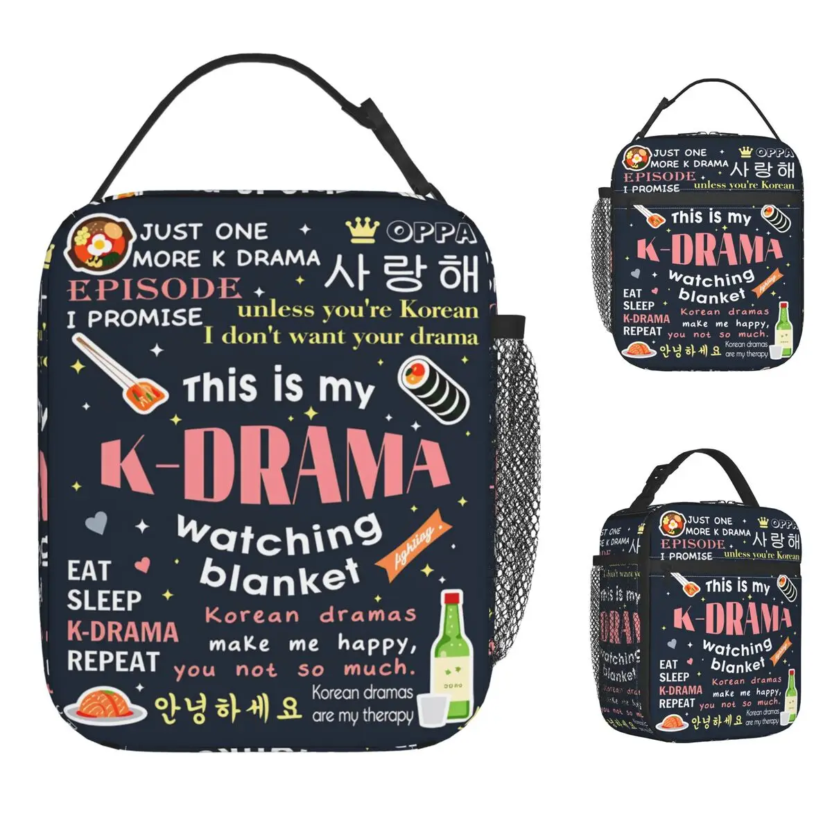 Koreanische Drama Geschenke Kdrama Merch Mittagessen Tasche Retro Lunch Box Büro Tragbare Zipper Thermische Mittagessen Taschen Für Frauen Oxford Kühltasche