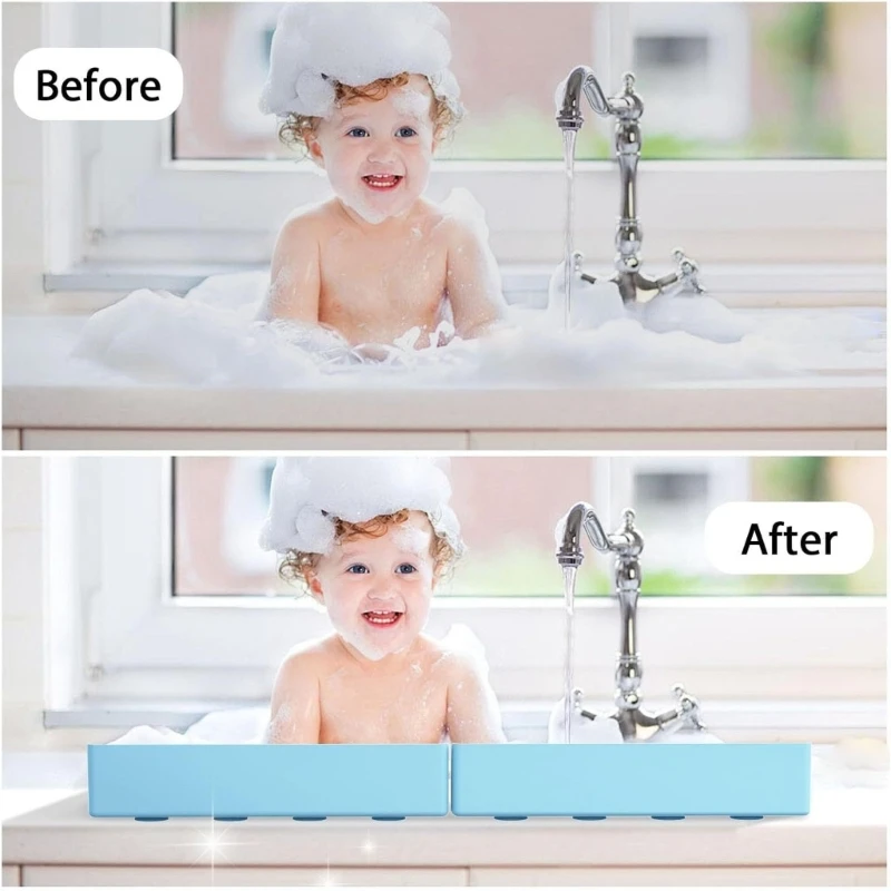 Silikon-Badewannen-Spritzschutz für Badewanne und Küchenspüle, Badezimmerzubehör 3XUF – Detail 1