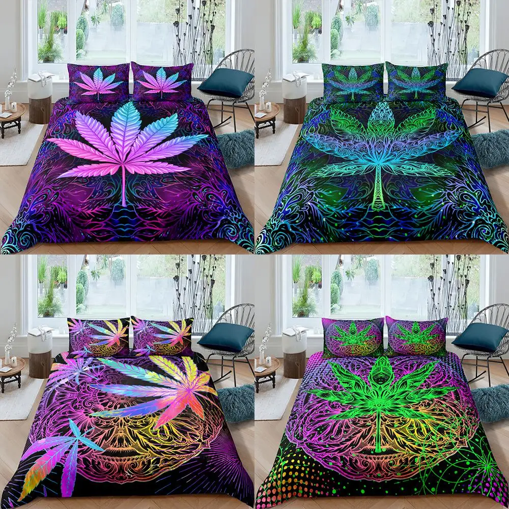 

Home Textiles Luxury 3D Maple Leaf Print Duvet Cover Set 2/3 Pcs Pillowcase Kids Bedding Set AU/EU/UK/US Queen and King Size