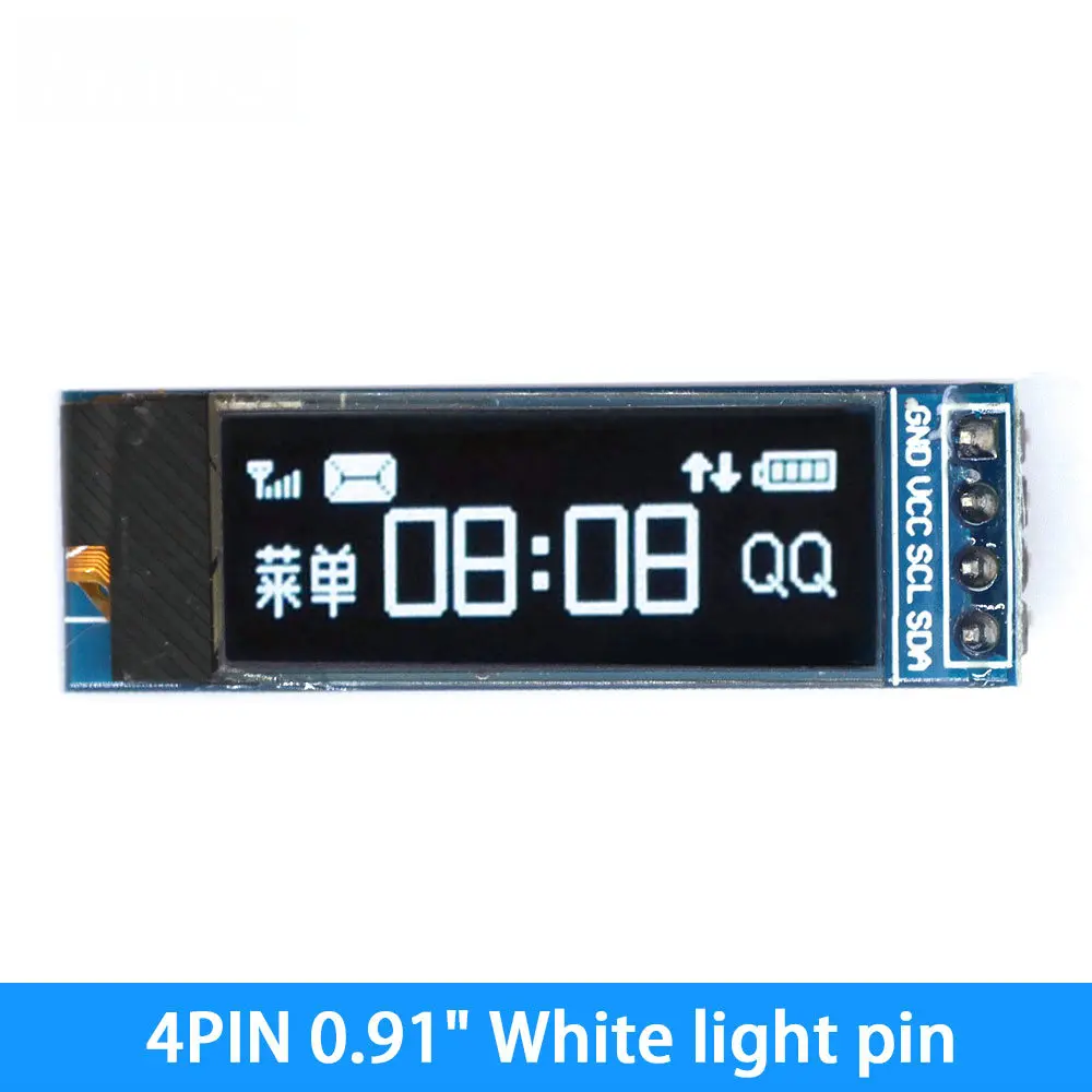 وحدة عرض LCD OLED بيضاء ، شاشة LED بوصة ، من من من نوع x 32 ، تواصل IIC ، 4Pin ، بوصة