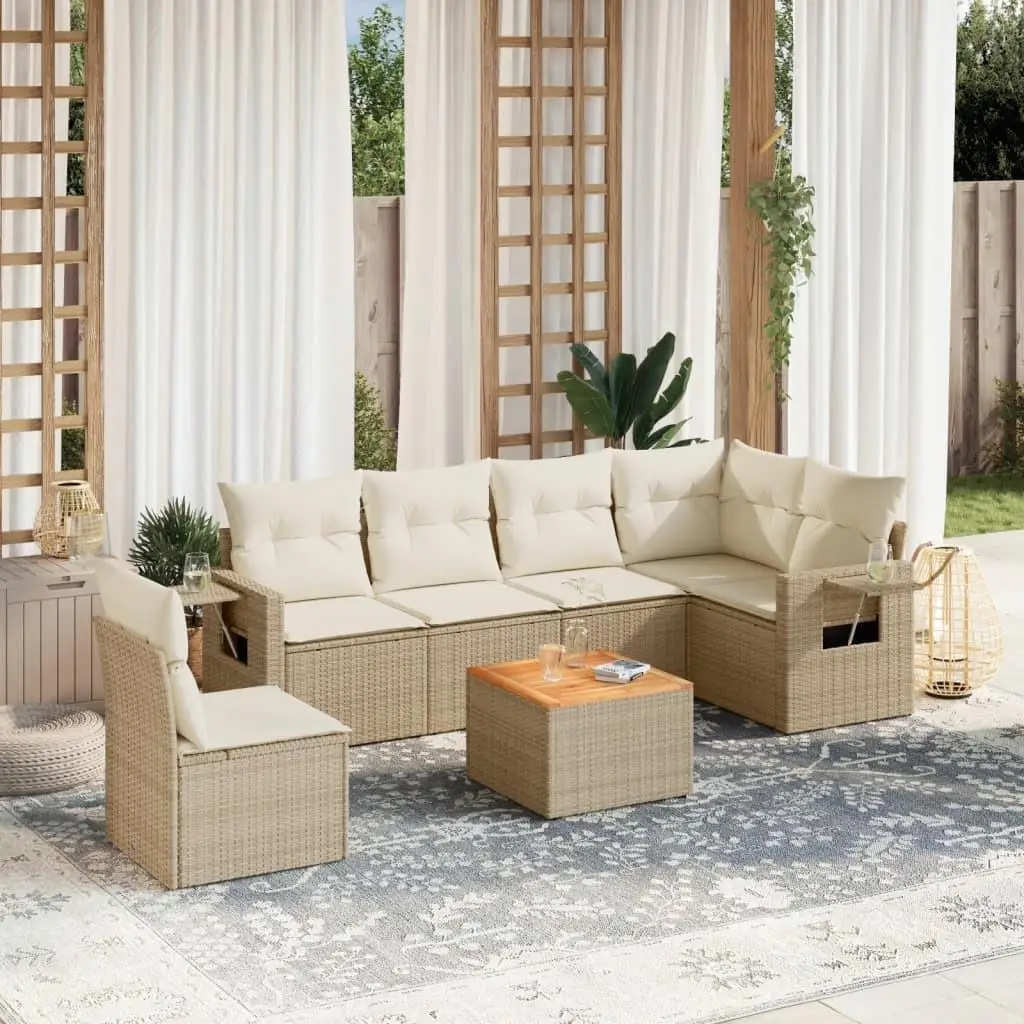 

Beige Garden Sofa Set Outdoor Furniture Stylish Comfortable Seating for Patio Yard Balcony Relaxation