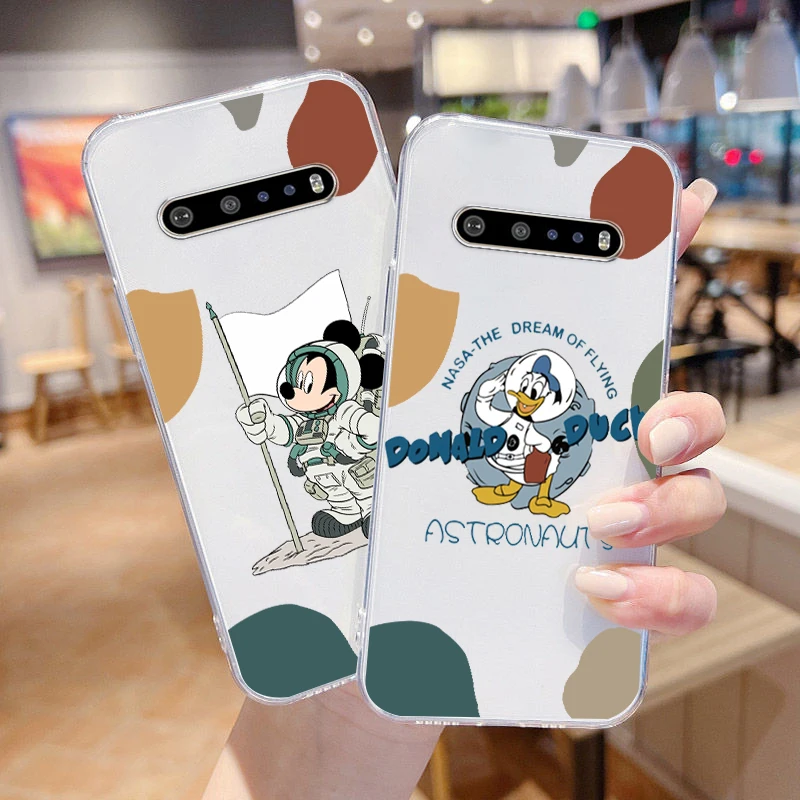 Disney Donald Duck astronaut Phone Case For Google Pixel 7 6 Pro 6A 5A 5 LG K92 K42 K22 K71 K61 K51 K41S G8 Transparent