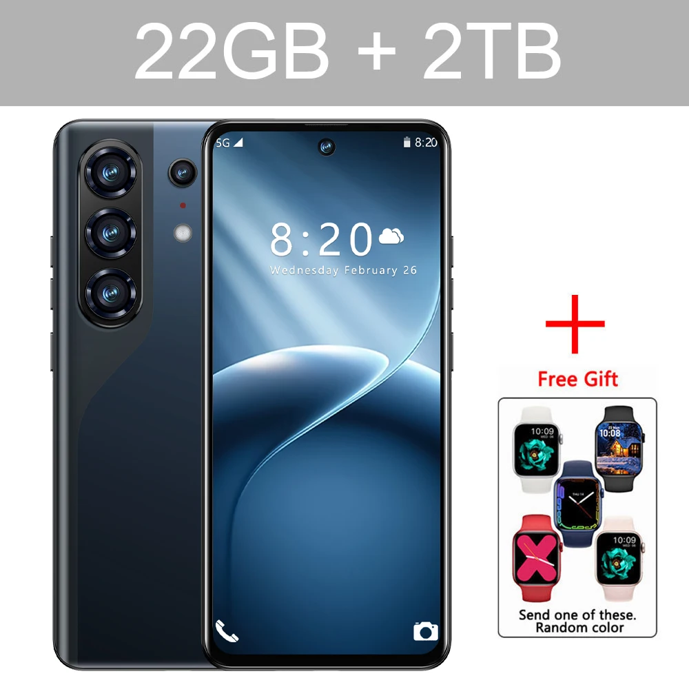 K-Touch 26 Ultra 7.3inch Mobile Phones Android 15 Cell Phone 22GB+2TB Smartphone 5G Dual SIM Card 8000mAh 16MP+48MP Camera Cellphones