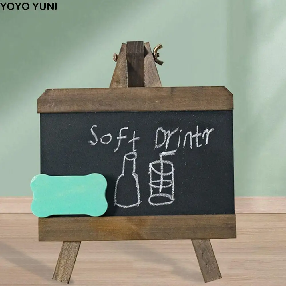 Mini Retro Bar Chalkboard Collapsible Multi-Function Small Wooden Blackboard Nordic Style Writing Board Erasable Chalkboard