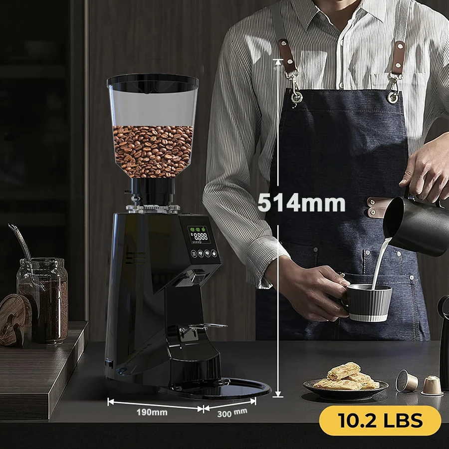 Hochpräzise moderne Kaffeepulvermühle Maschine 64 mm flache Gratmühle Moledora De Cafe