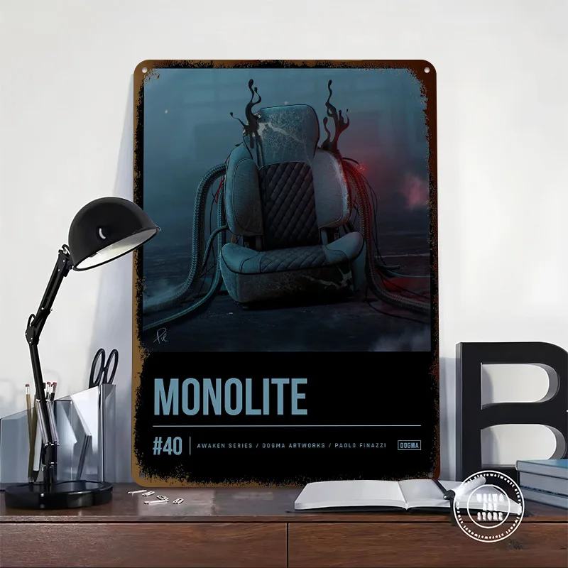 Monolite 3D Printed Texture Poster Personalized Wall Art Retro Metal Tin Signs for Office Decor Room Article Decoration At Home