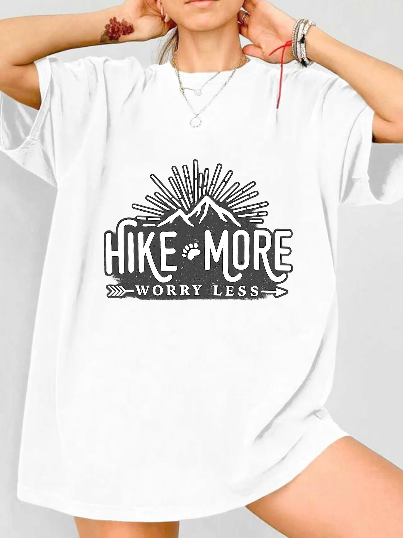 

【WDS00175】Plus size women's round neck short sleeve T-shirt with elastic half sleeves and trendy prints