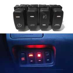 Interruttore a chiave a LED rosso per auto fendinebbia DRL Power Music Spotlight Button per Mitsubishi Pajero V73 V93 Lancer Outlander ASX L200 tools