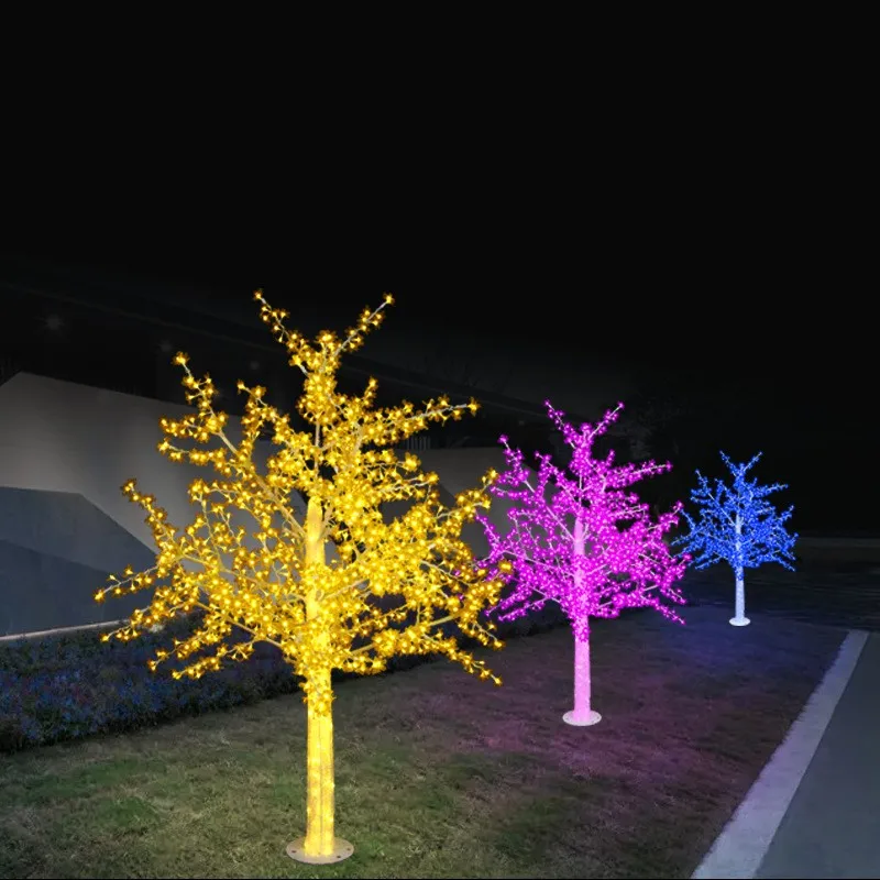 

Christmas decoration Led artificial cherry solar tree light 1.8M high rain proof outdoor use