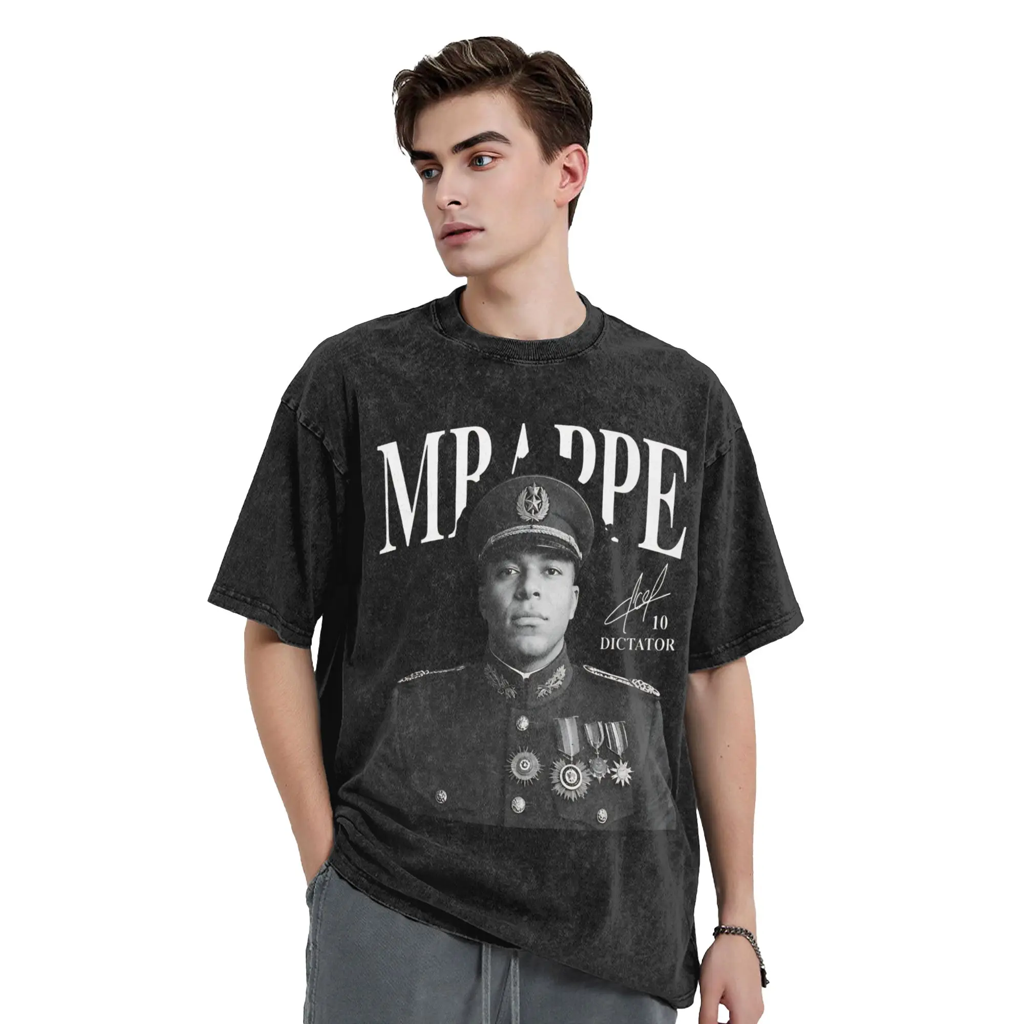 Funny Soccer Meme M-Mbappes T Shirt Washed Short Sleeve Harajuku T-Shirt  Novelty for Men Women Tops Streetwear Tops Tees