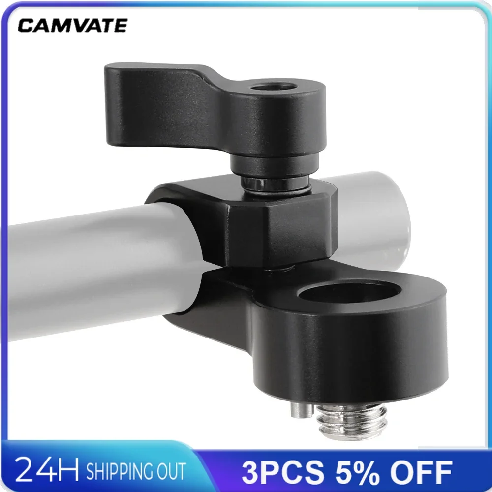 CAMVATE 15 мм один стержень зажим адаптера с 1/4 "-16 Монтажный винт для DSLR камеры клетка Rig 15 мм стержень рельсовая система поддержки