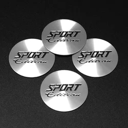 Sport Logo Metal Car Wheel Center Emblem Sticker Black Silver For Ford Mercedes golf Tesla Audi a3 a4 a6 Tesla wheel parts