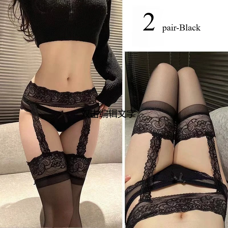 1/2/3 Paar neue oberschenkelhohe Nylonstrümpfe, Cosplay-Dessous, Strumpfgürtel, lange Strümpfe für Damen, ultradünne transparente Strumpfhosen – Detail 5