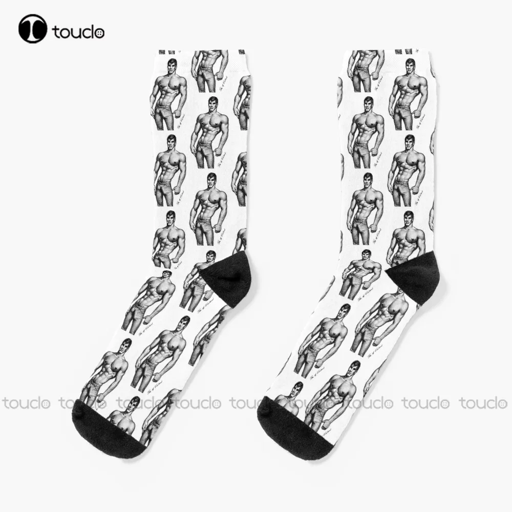 

Vintage Tom Of Finland Sketch (White) Socks Hiking Socks Personalized Custom Unisex Adult Teen Youth Socks 360° Digital Print