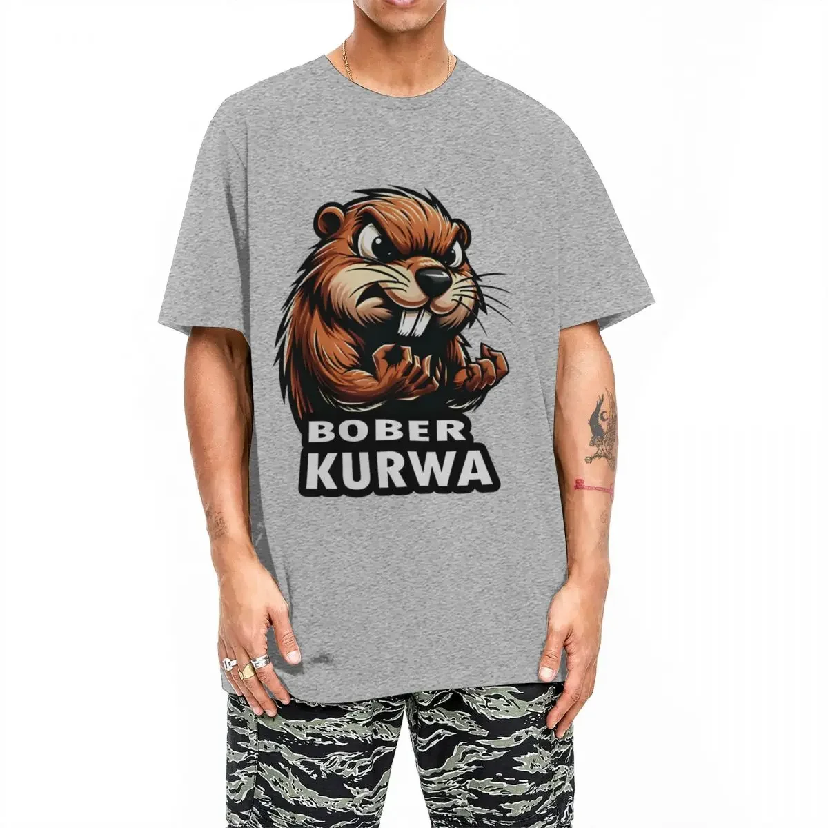 Men T-Shirt Bober Kurwa T-Shirts Harajuku kurva Summer Tees Streetwear Custom DIY Pure Cotton Clothing Plus Size