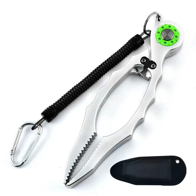 Multifunctional Stainless Steel Scissors Sharp Line Cutter Nippers Portable Fish Gripper with Lanyard for Fishing Lip Grip Contr