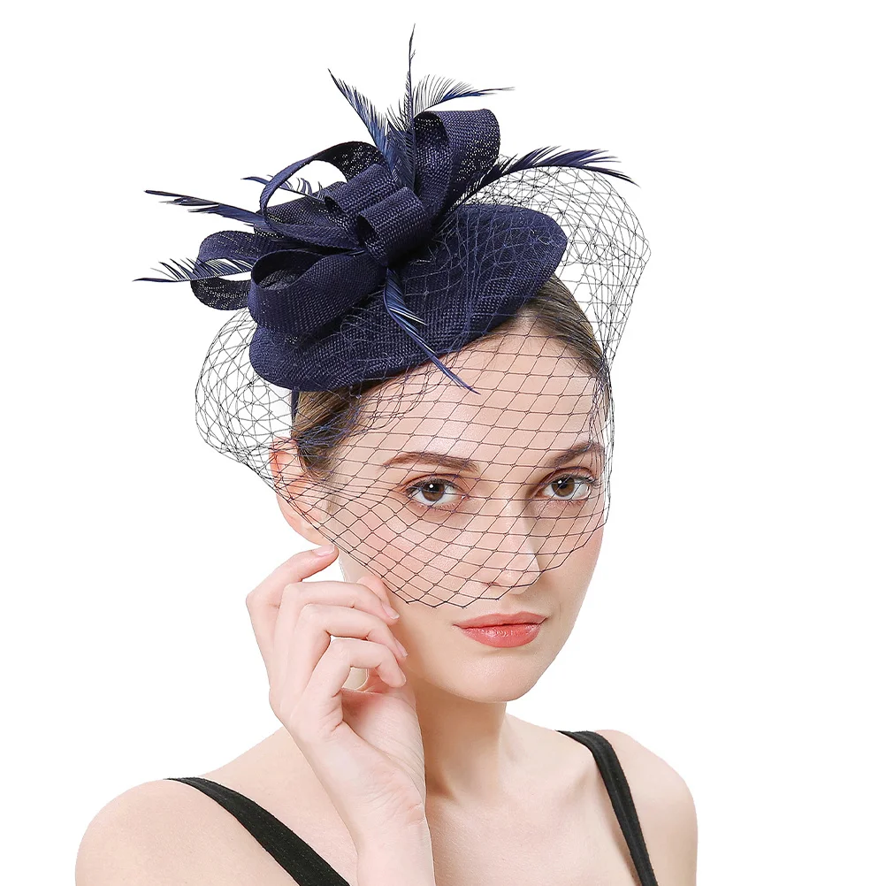 

Flower Headband Hair Clip Mesh Fascinator Tea Party Hat Banquet Headdress Wedding Party Masquerade Accessory