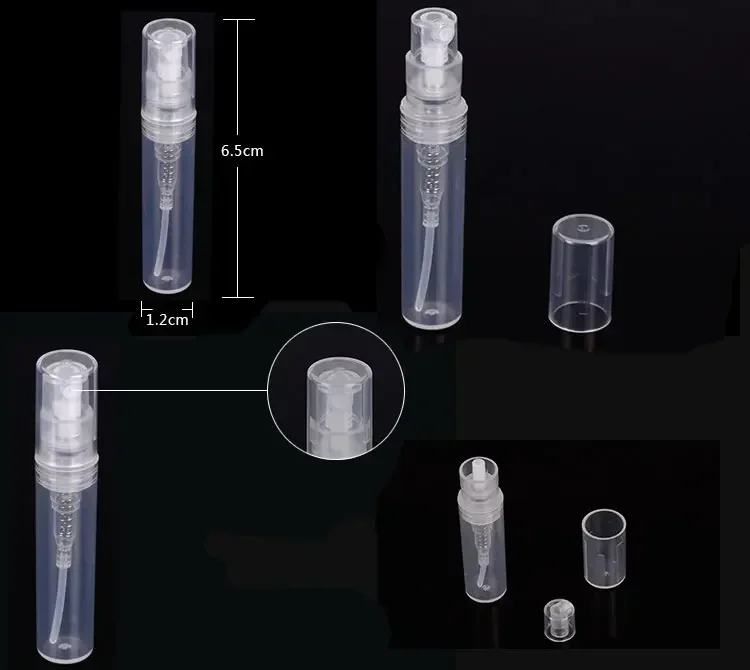 10pcs x 5ml/3ml/2ml Mini Clear Plastic Spray Bottles Container Empty Cute Perfume Atomizer for Travel Essential Perfume Liquid