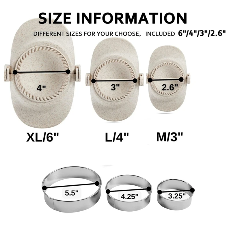 【XQBA】Prensa para hacer empanadas, juego para hacer dumplings extra grande de 6 pulgadas con cortador de masa, juego de moldes para dumplings para Pierogi, Pastelitos