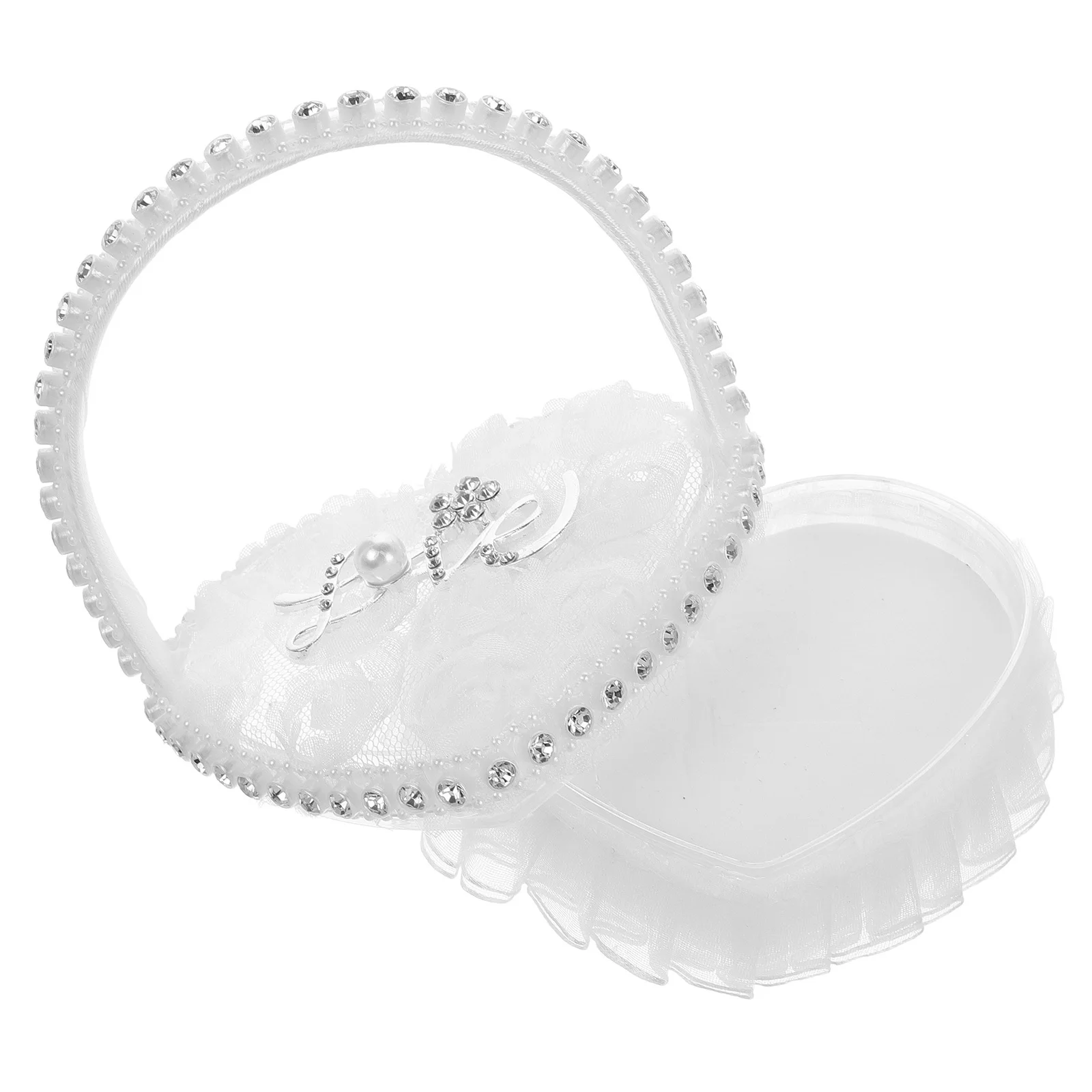 

Romantic Heart Shape Ring Pillow Wedding Ring Bearer Cushion Exquisite Craftsmanship Portable Engagement Ceremony Decor