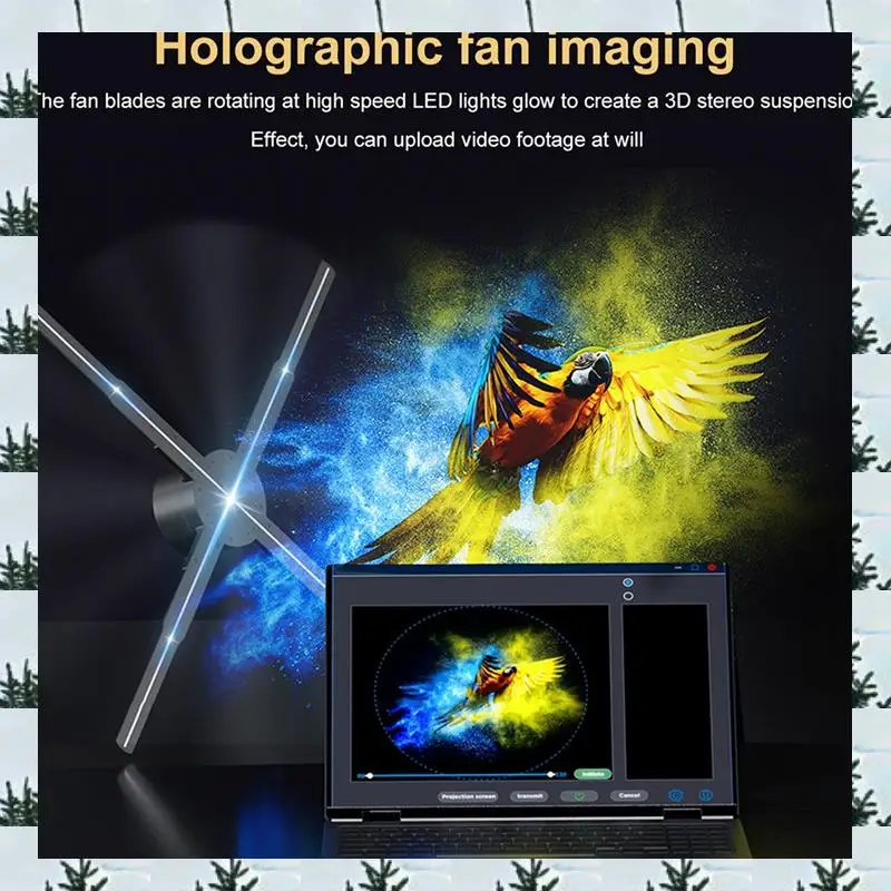 ABLG Wifi 3D Holographic Projector 678LED 56Cm APP Control Holographic Player For Imagevideo Store Advertising Display