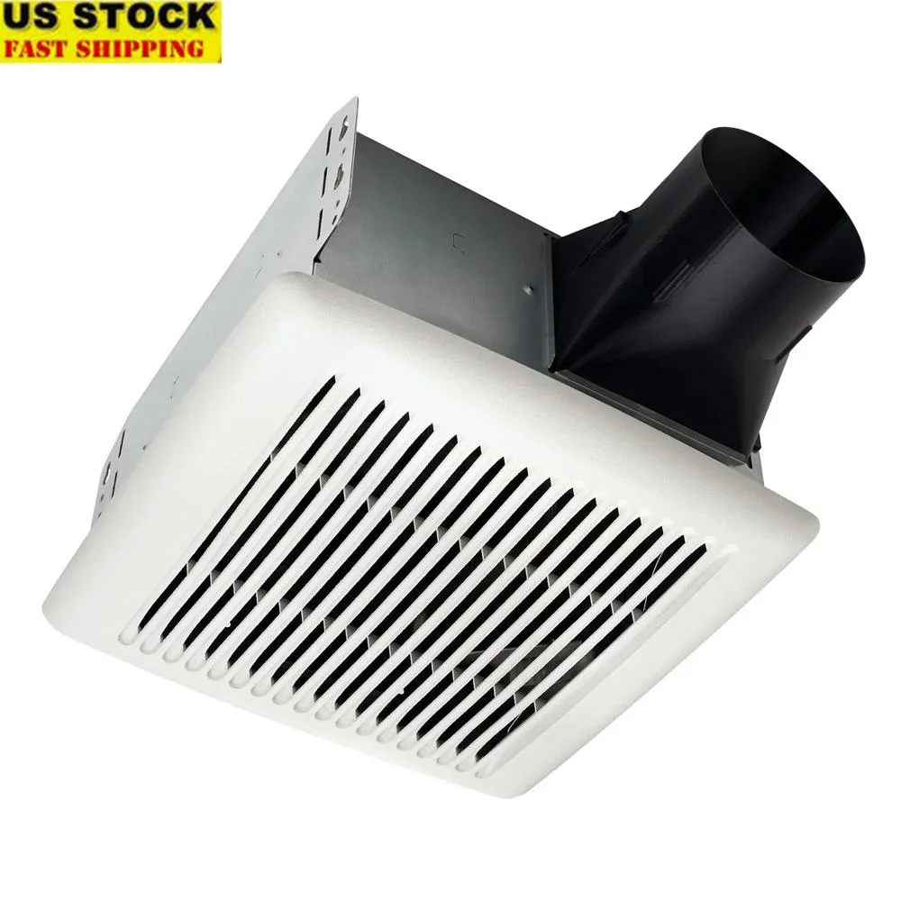 

80 CFM Quiet Ventilation Fan Bathroom Roomside Installation White Efficient Air Control TrueSeal Technology Easy Retrofit UL