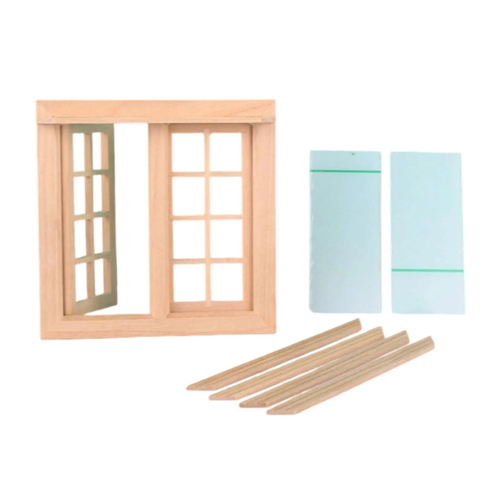 1/12 janela de casa de bonecas em miniatura móveis para casa de bonecas peças artesanais decorações de casa de boneca para artesanato diy modelo construtor fingir jogar