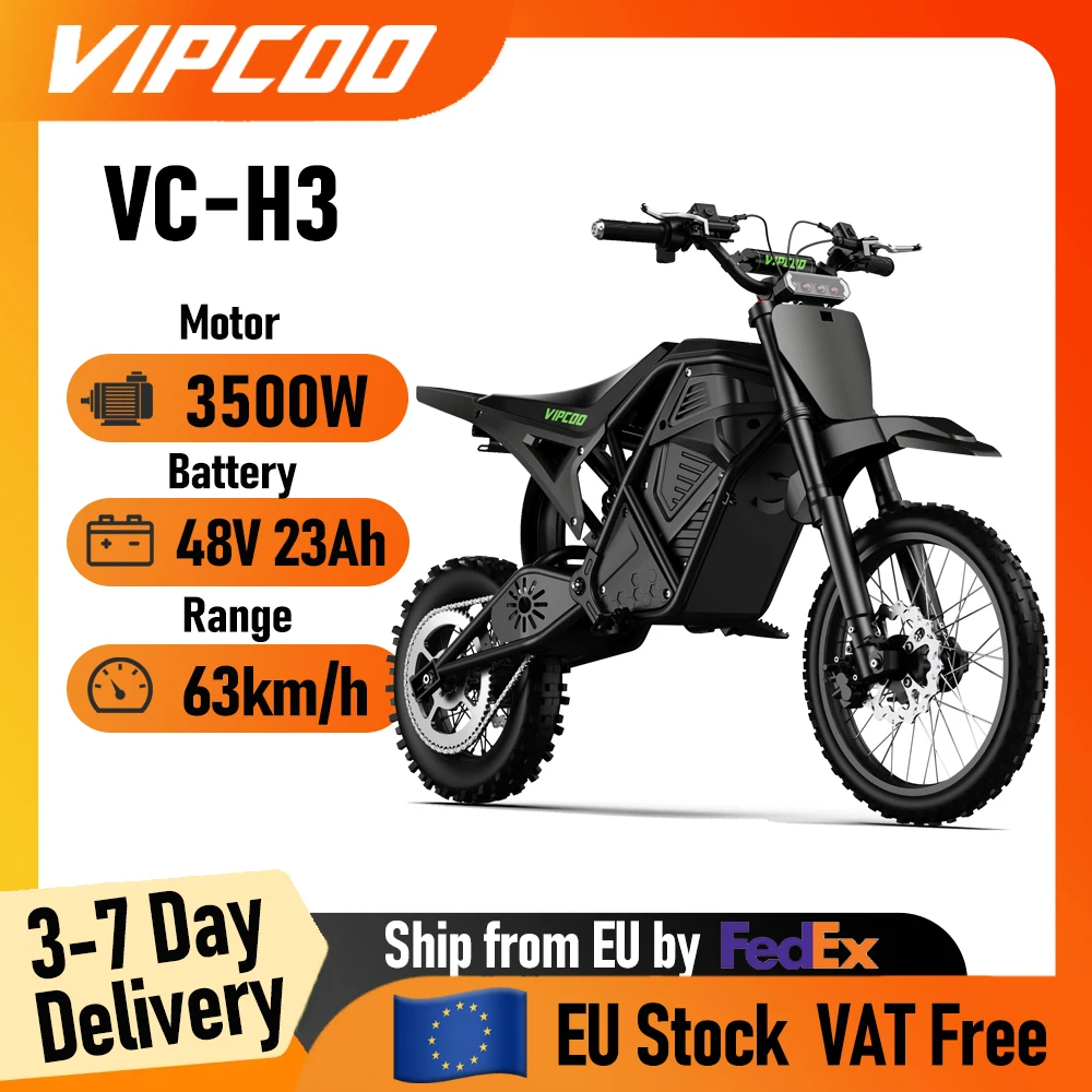 Moto elettrica da fuoristrada 3500W 48V 23Ah, e-bike con pneumatici larghi e sospensioni ad azoto, moto elettrica ad alte prestazioni per adolescenti e adulti, moto da trail per avventure all'aperto,