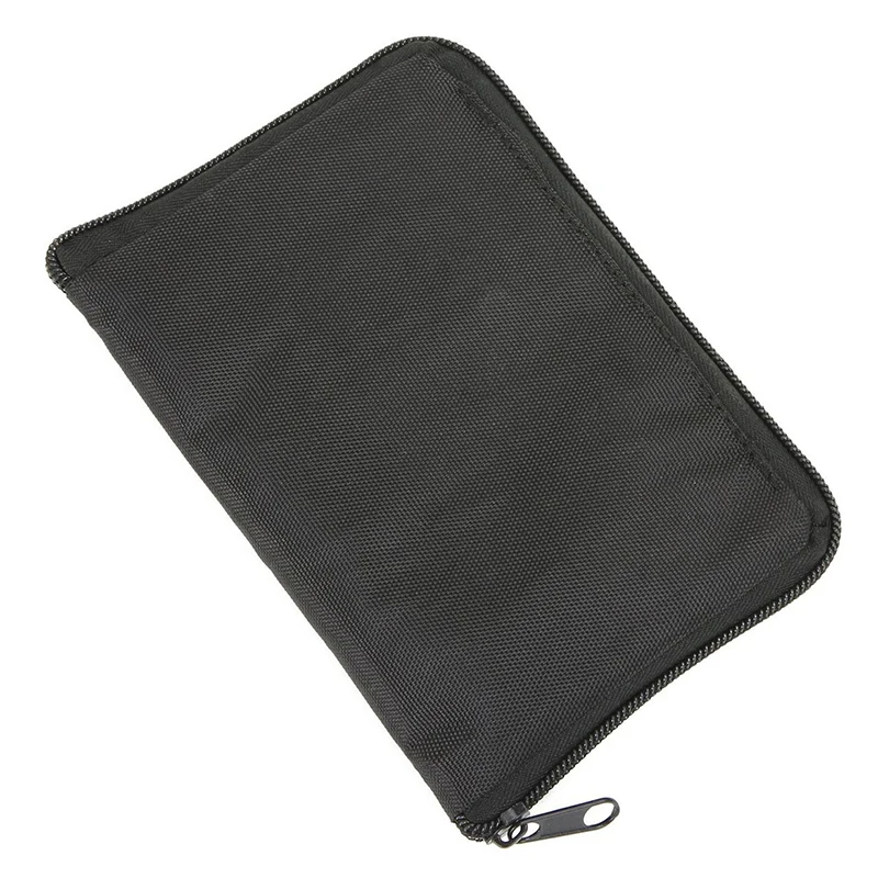 Zippered Storage Bags Instrument 16x11cm Portable Glucose Monitor Pouch Black Cloth Organizer Blood Meter