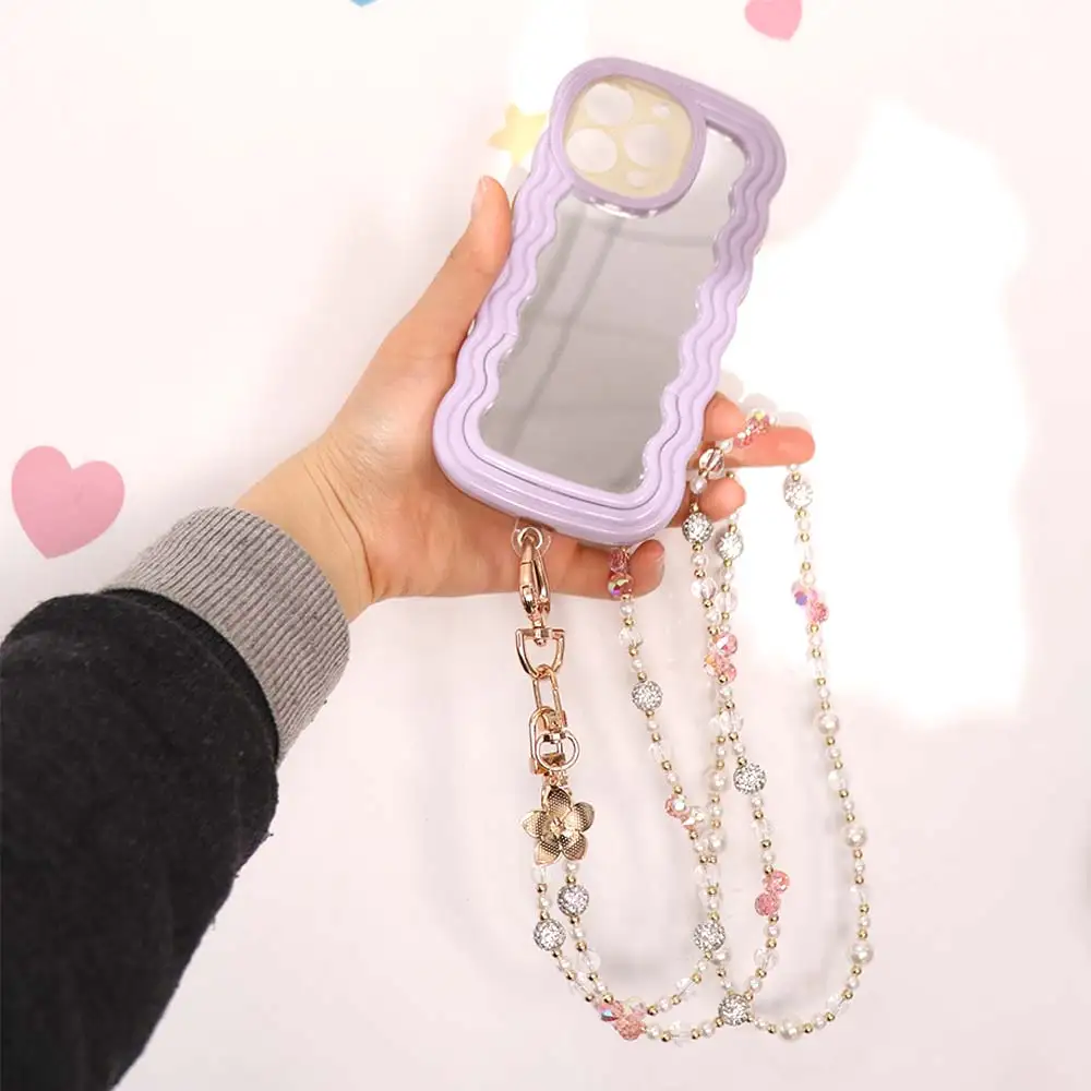 

Bag Chain Beaded Crossbody Phone Chain Long-style Universal Mobile Phone Crossbody Strap Sweet Anti Loss Phone Neck Straps