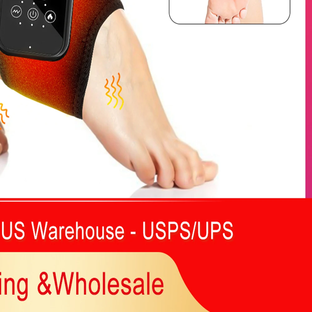 

Electric Foot Heat Massager Hot Compress Vibration Health Care Ankle Massage Wrap for Joint Protection Ankle Support Brace