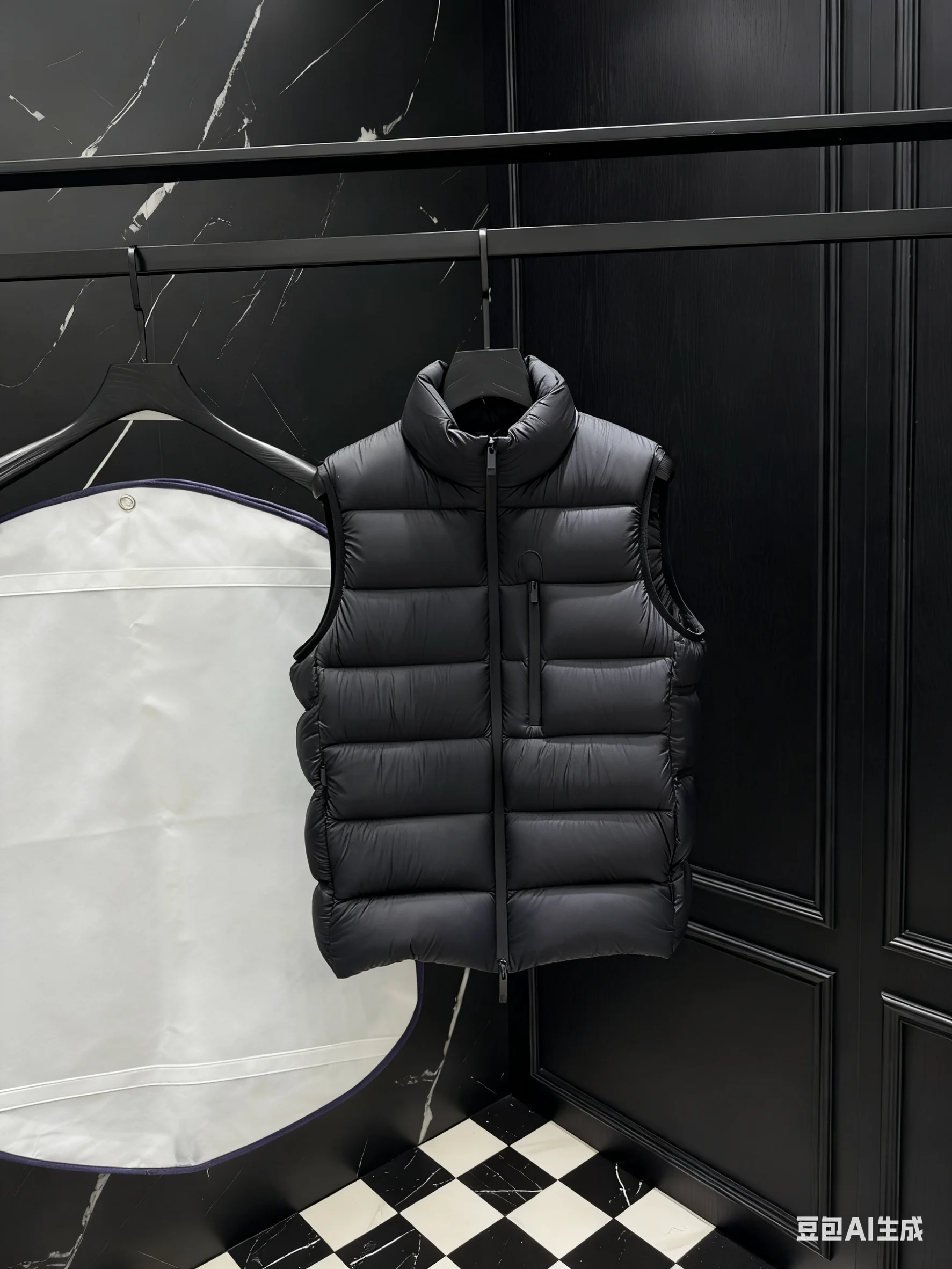 

2025 Unisex Black Stand Collar Puffer Vest Quilted Warm Winter Sleeveless Gilet