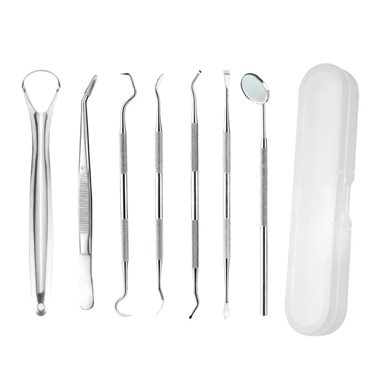 3/4/5/6/7-teiliges Zahnreinigungsset Professionelle Zahnarztwerkzeuge aus Edelstahl Zahnsteinentferner Zahnstocher Plaque-Schaber Dental-Kit – Detail 5