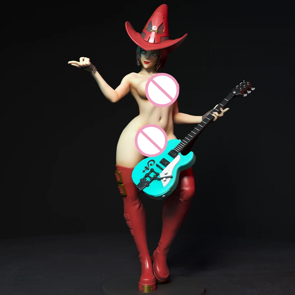 

1/24 3d Printing Model Kit Female Guitarist I-No Resin Figure Model Kit DIY Miniature Reduction Statue Unpainted Kit Toys