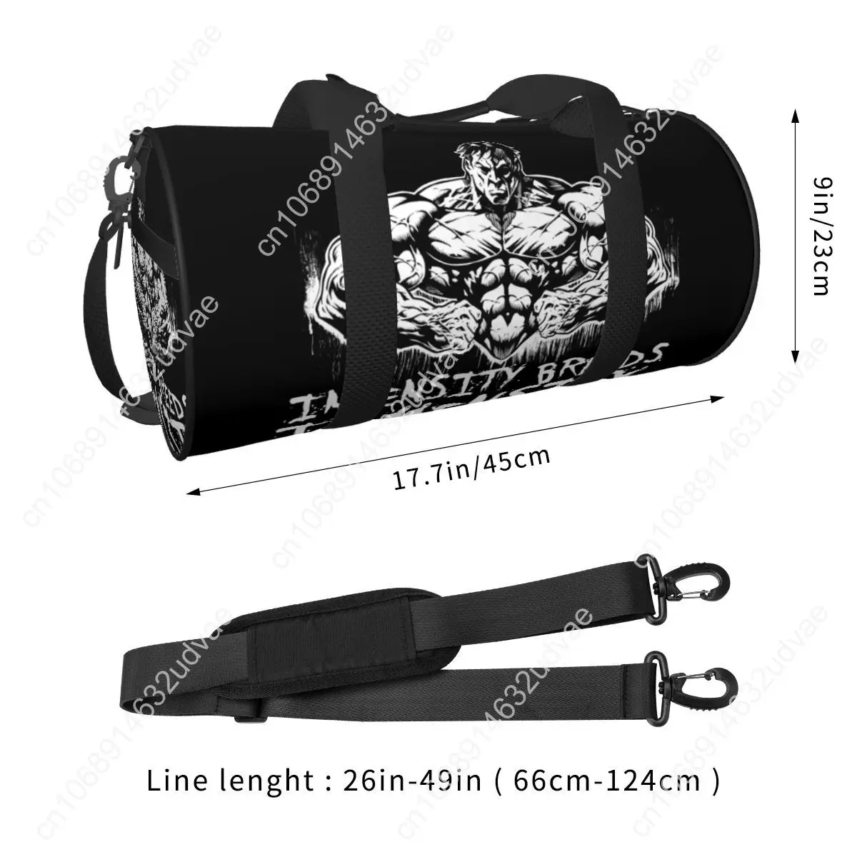 Strongest Gym Sports Bags Manga Martial Arts Training Gym Bag with Shoes Colorful Handbags Men Printed Oxford Fitness Bag