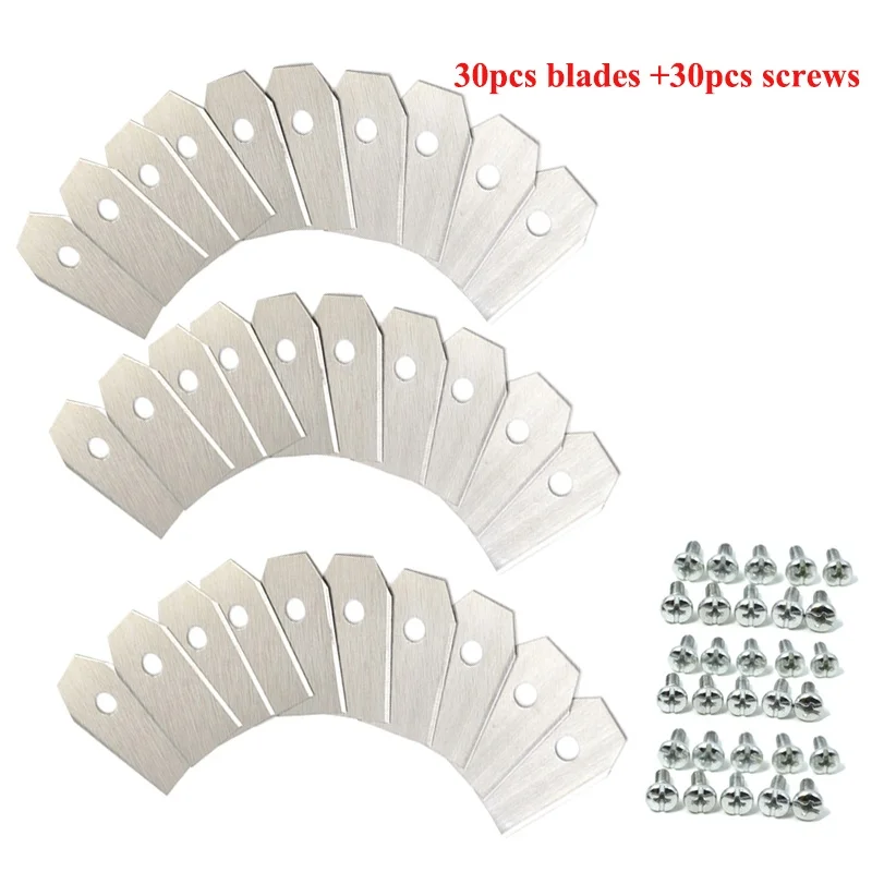 30Pcs Lawn Robot Cutter Blades Titanium Coated Lawn Mower Replacement Grass Blade for Husqvarna Automower Tool