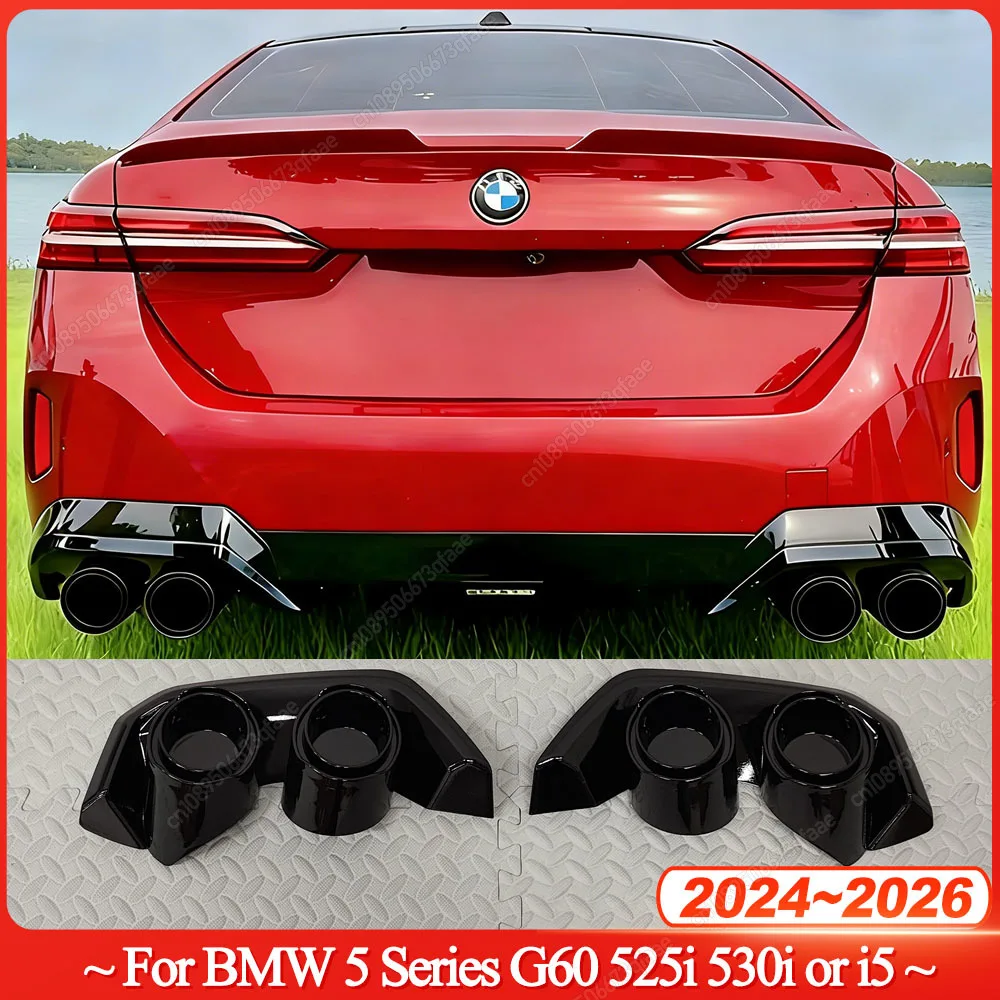 

Car Styling Rear Lip Spoiler Corner Exhaust Tip Pipe Tail Throat Cvoer For BMW 5 Series G60 525i 530i i5 2024 2025 2026 Tuning
