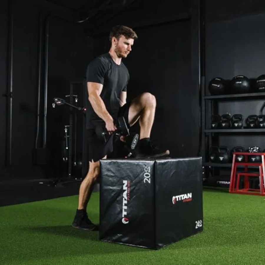 Titan Fitness Soft Foam Plyometric Jump Box 20in 24in 30in ProDuty Foam Plyo Box للمنزل المرآب الصالة الرياضية التدريب تصعيد ممارسة