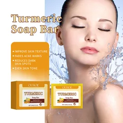 100g Turmeric Soap Bar Nourish Brighten Skin Gentle Fade Spots Facial Skin Cleaning Tool For Women