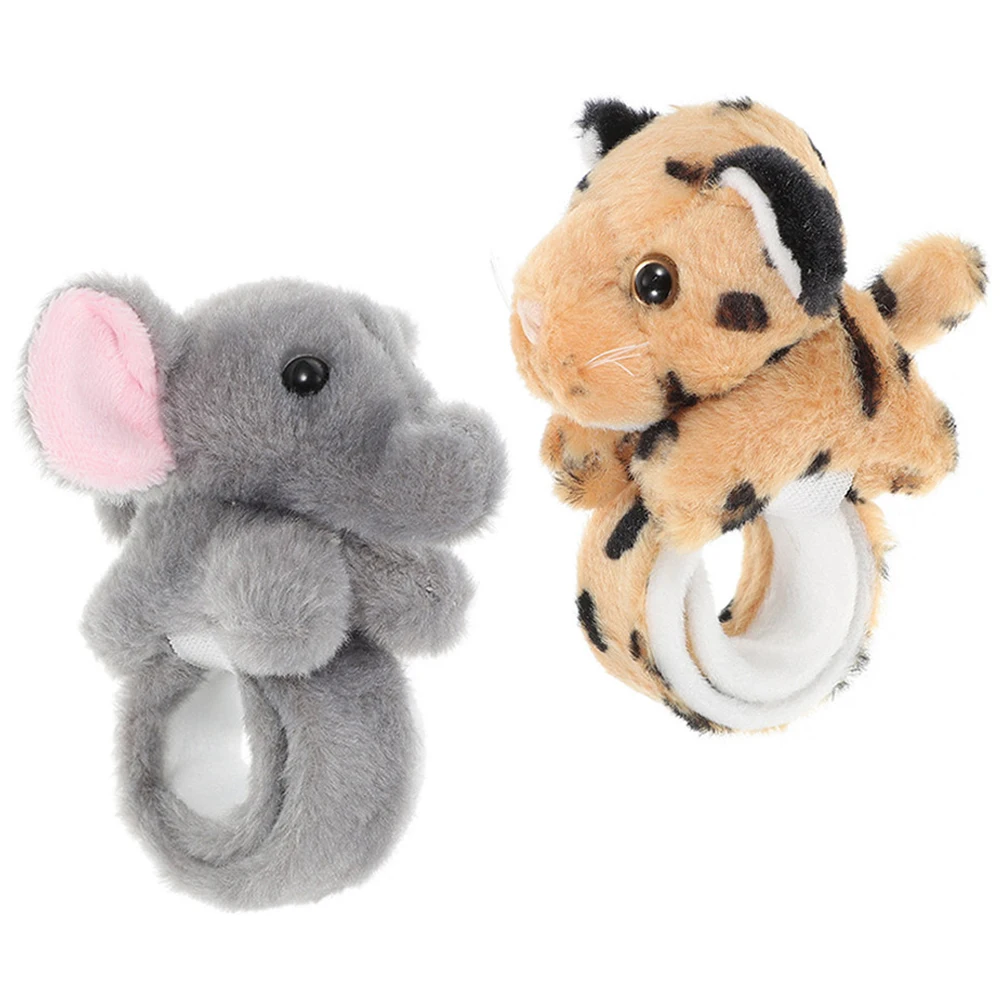 

2pcs Slap Bracelet Jungle Theme Stuffed Animal Wristbands Cartoon Slap Bands Kids Party Supplies Birthday Decorations