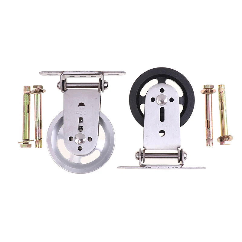 Wall-mounted Stainless Steel Mute Swivel Bearing Wheel Gym Home Rotating Silent Pulley DIY Lift Cable System Attachments