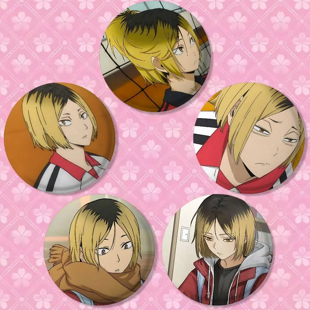 Cartoon Kenma Kozume Brooches Stylish Ornament Pins Exquisite Round Badge Bag Accessories Jewelry Gifts
