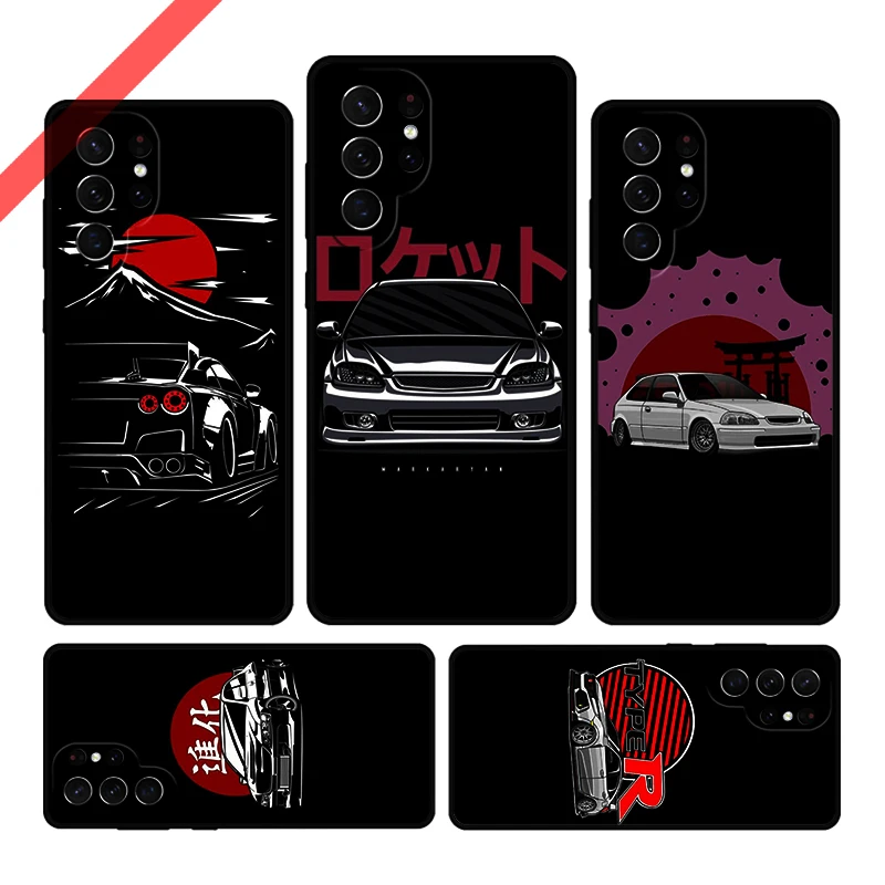 JDM Type R Civic Sport Car Phone Case For Samsung Galaxy S20 FE S21 S10 S23 Plus S24 S22 Ultra Coque Note20 Note10 S9 S8 Cover