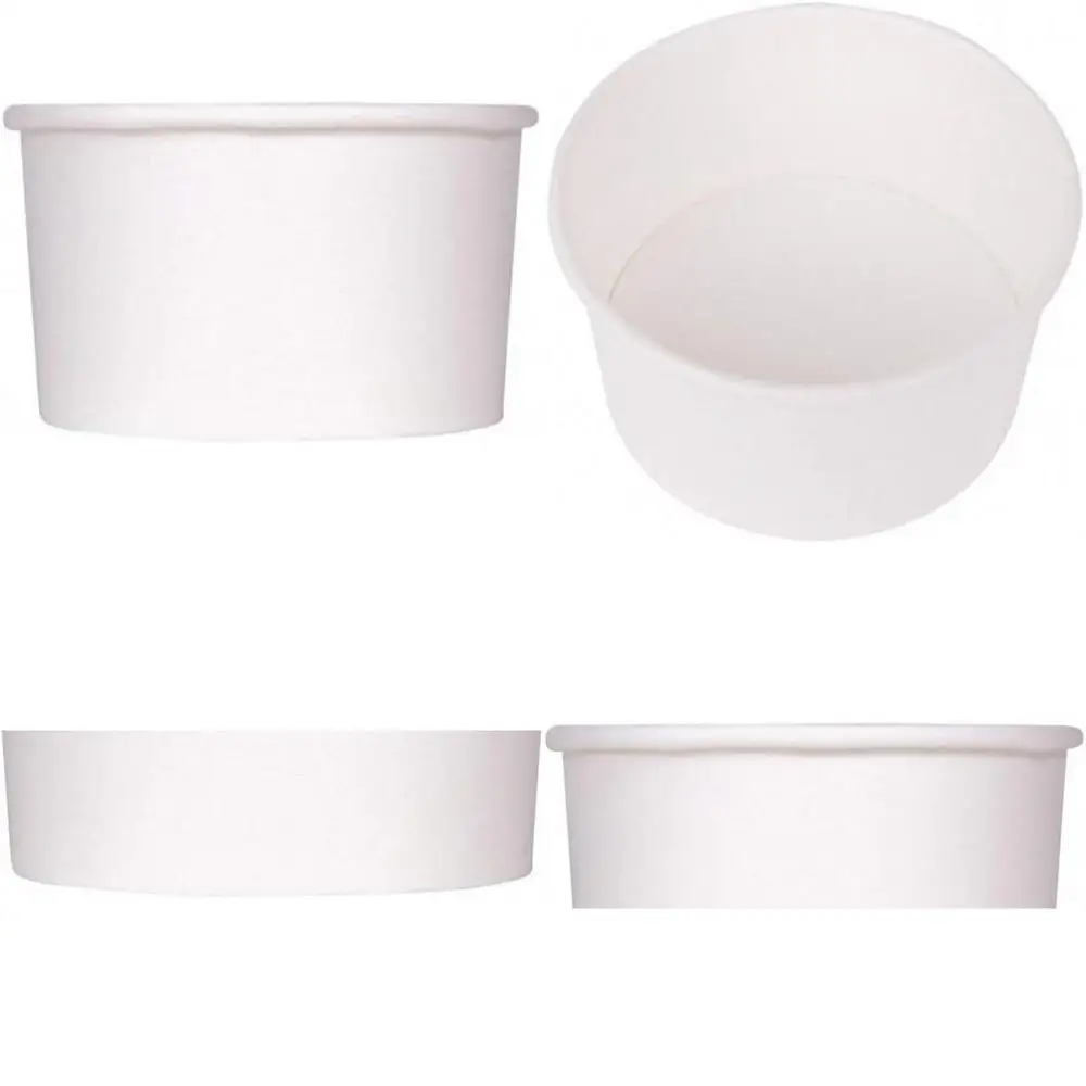

Ice Cream Cups - 5oz to 1000 Count - Perfect for Hot/Cold Treats, Gelato, Yogurt, Snacks - White Paper Disposable