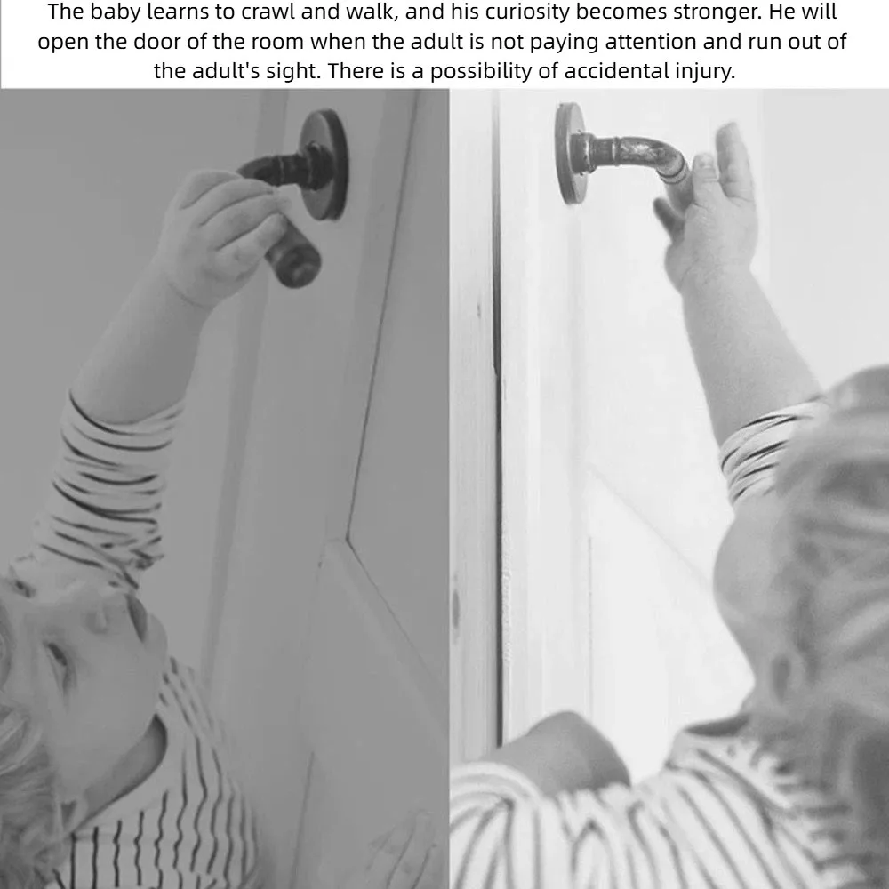 

No Drilling Installation Child Safety Door Handle Lock No Tools Needed Strong Adhesive Backing Toddler Proof Safety Lock