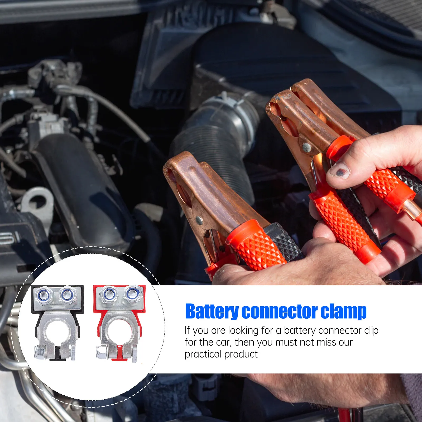 1Pair Premium Brass Battery Terminals High Conductivity Rust Proof Stable Fit Car Truck Battery Terminal Clamps Professional