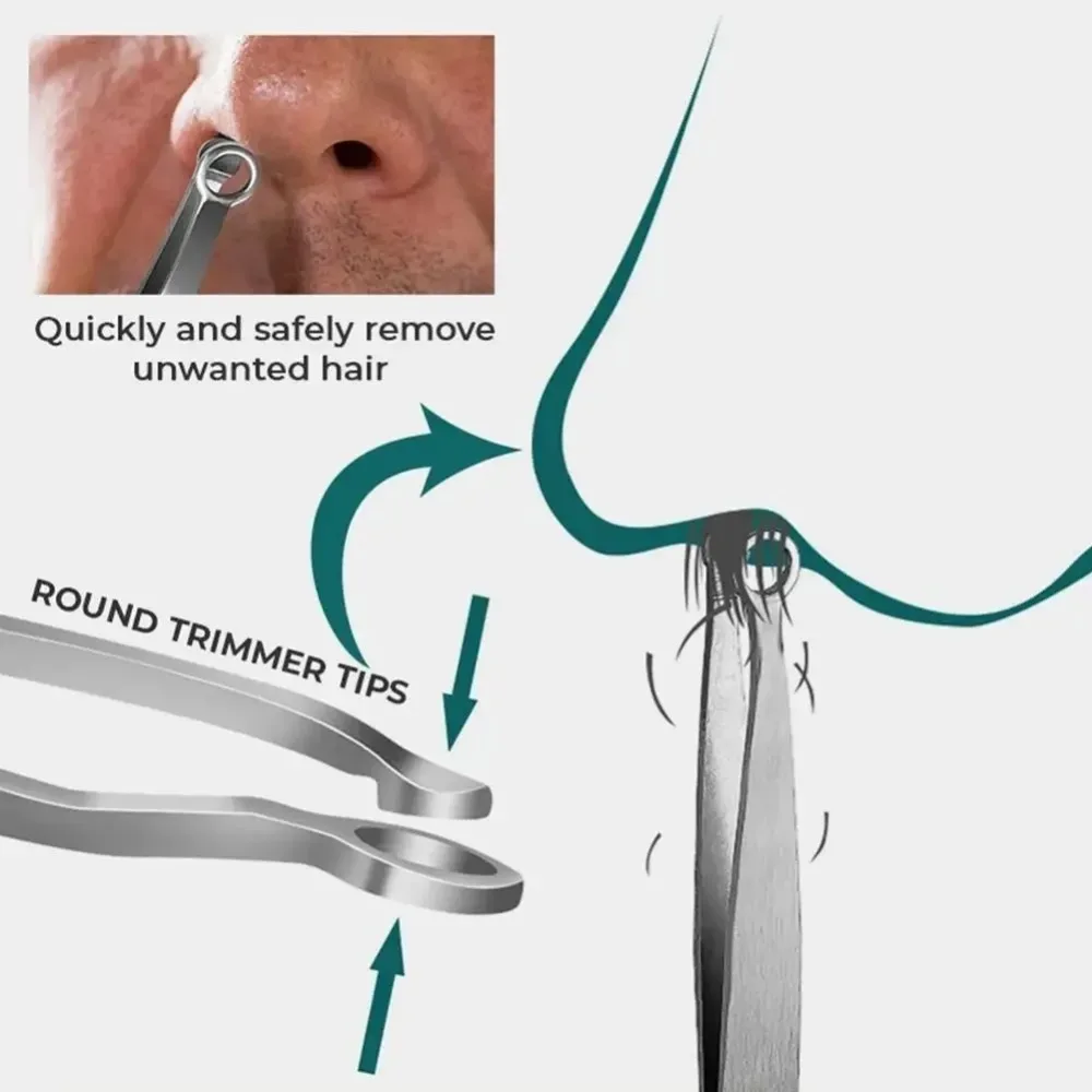 Nose Hair Trimming Tweezers Nose Trimmer Tweezer Round Tip Perfect Steel Nose Hair Removal Trimming Nose Hair Removal Tweezers image 5