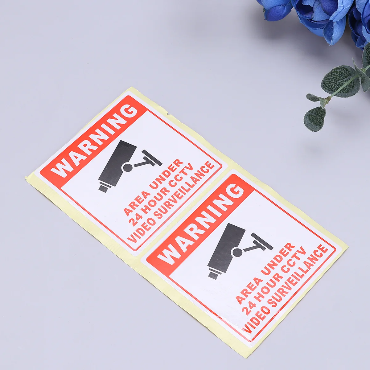 20 Pcs CCTV Camera Sign Security Warning 24 Hour Video Sticker Stickers Television